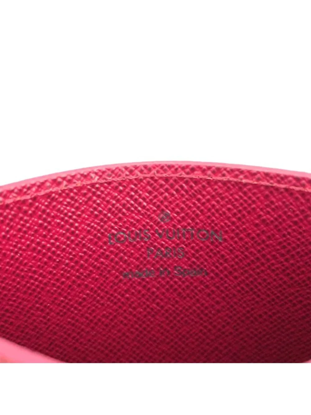 Louis Vuitton Card Holder Sample Monogram Fuchsia Leather Pink Purple Brown Case